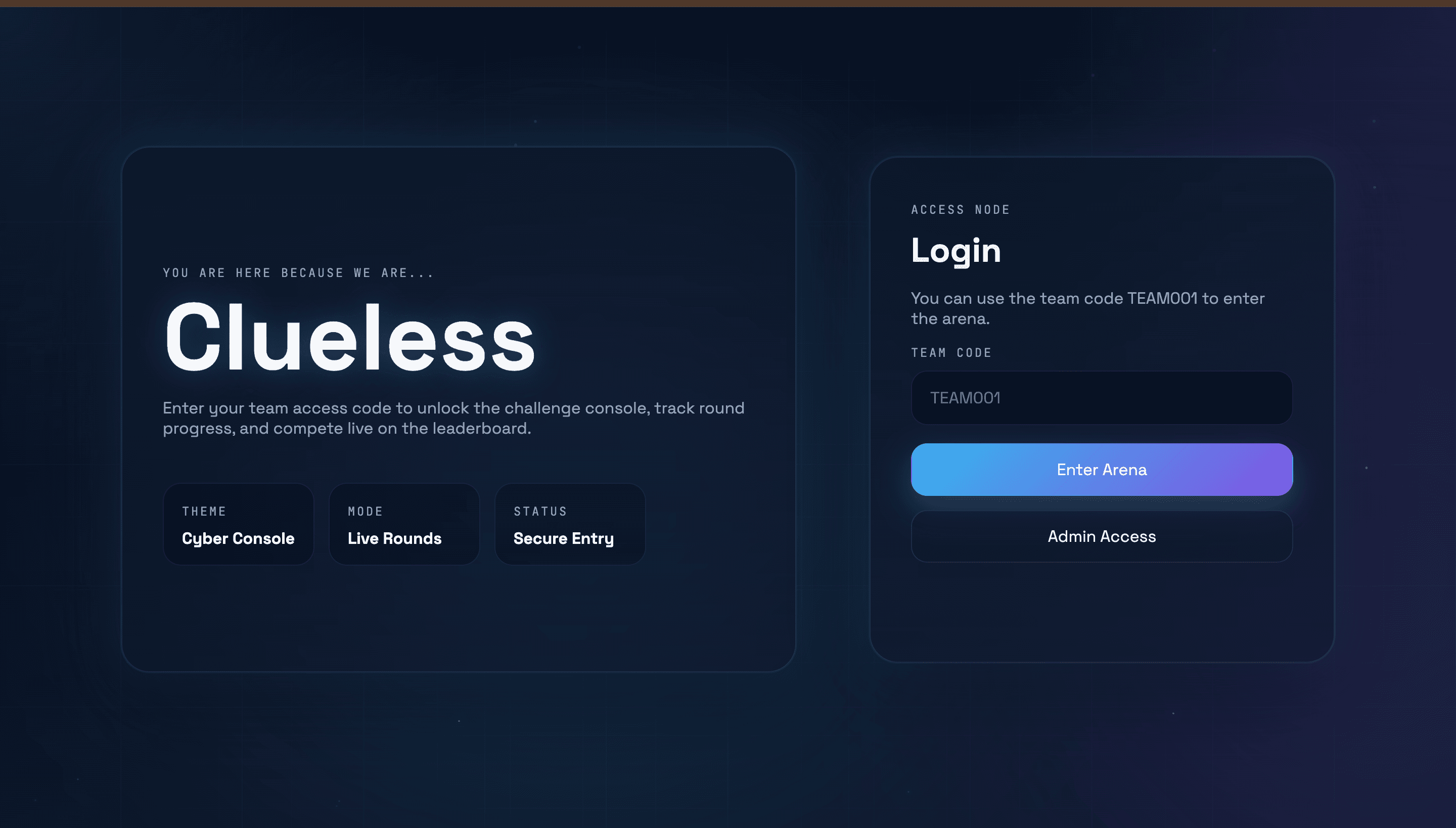 Clueless – Multi-Round Technical Event Platform