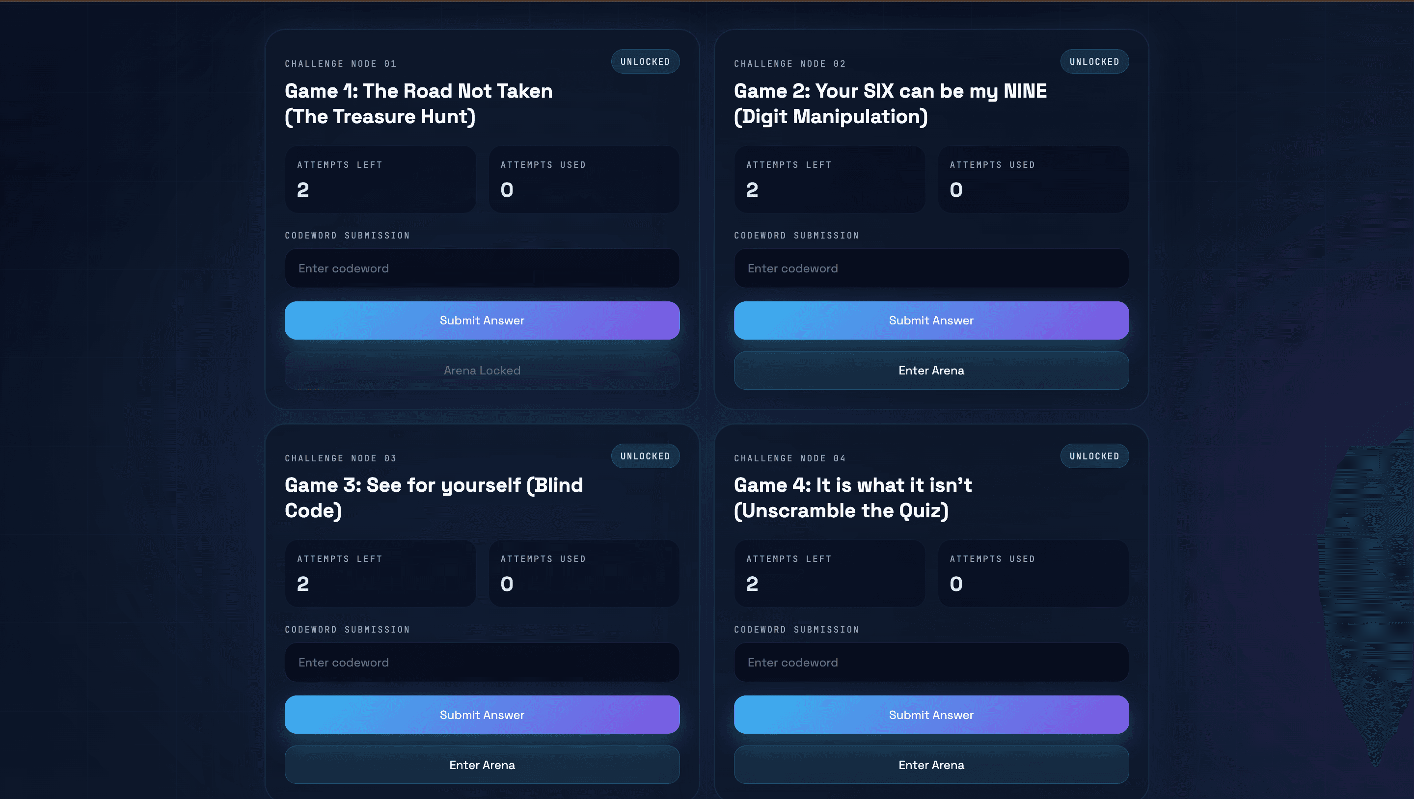 Clueless – Multi-Round Technical Event Platform Screenshot 1