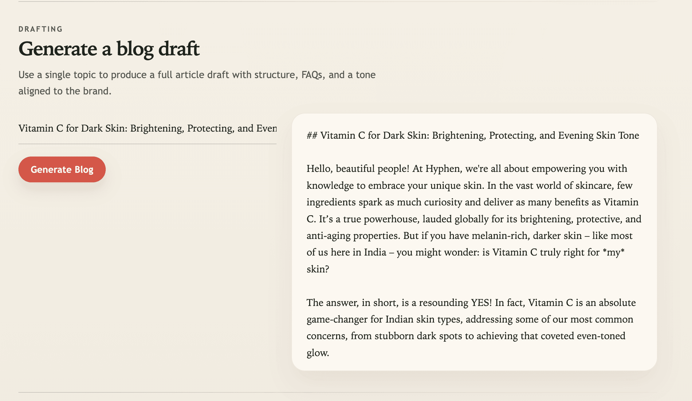 AI Blog Automation for Hyphen Screenshot 3